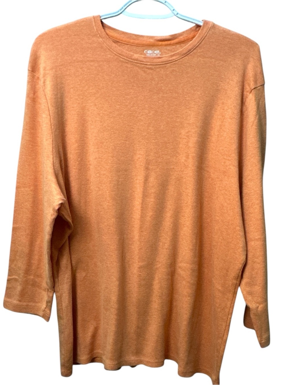 Cherokee Women’s Long-Sleeve Crew Neck Shirt - Rust Orange XXL